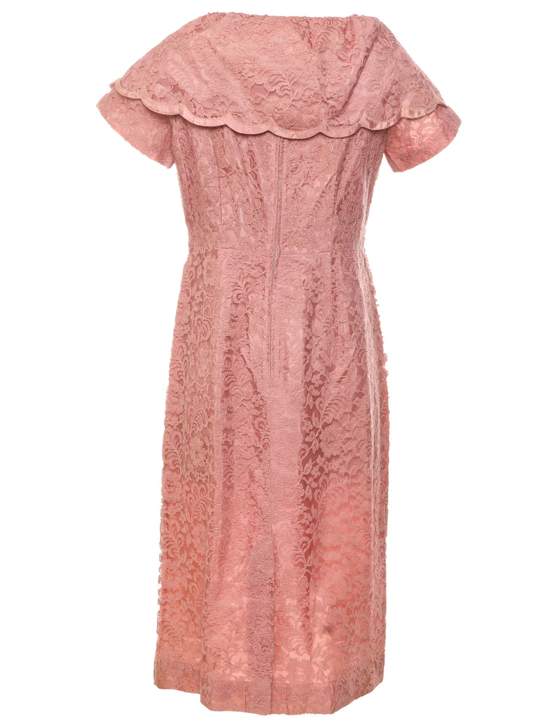 Lace Pale Pink Dress - M