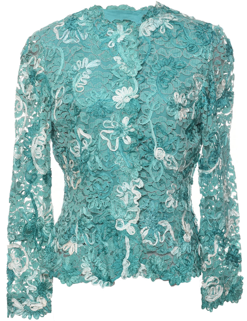 Lace Turquoise Jacket - M