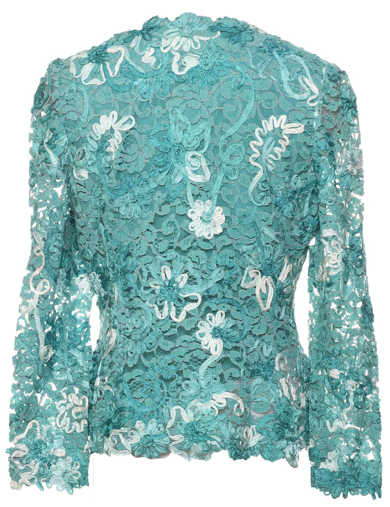 Lace Turquoise Jacket - M
