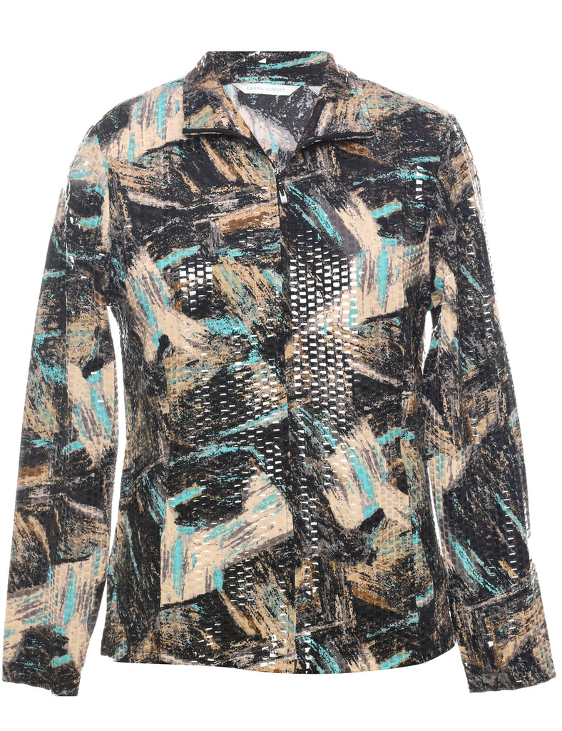 Laura Ashley Patterned Abstract Pattern 1990s Evening Jacket - S