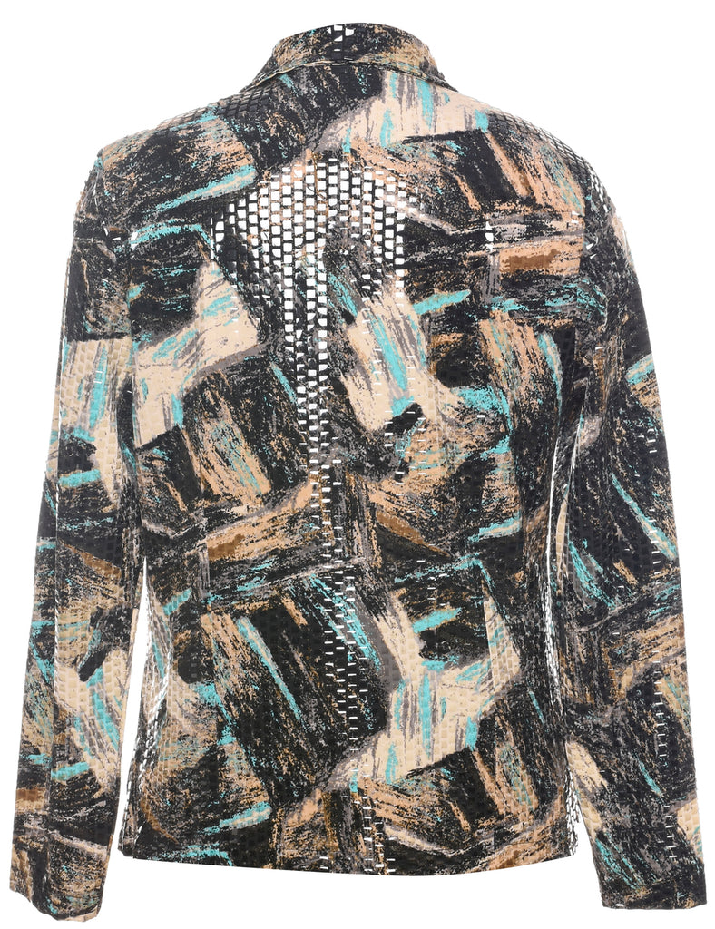 Laura Ashley Patterned Abstract Pattern 1990s Evening Jacket - S