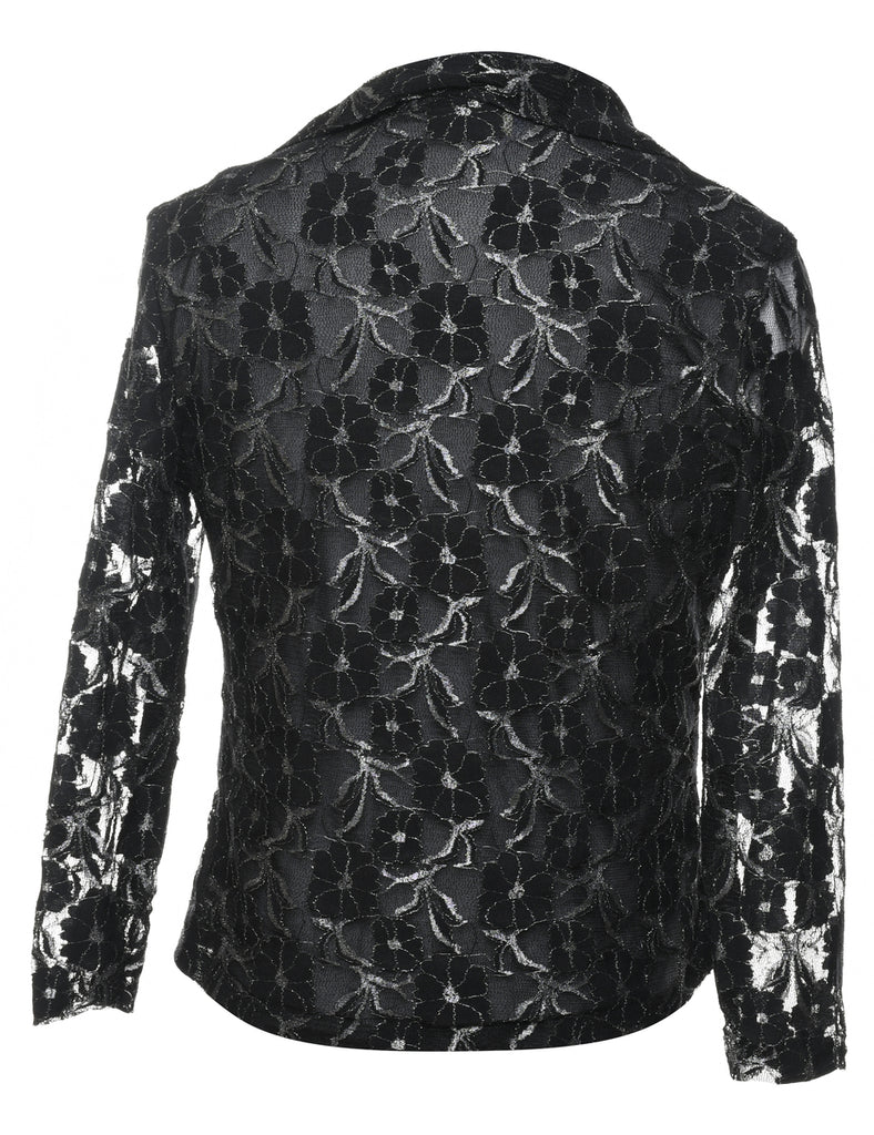 Laura Floral Print Lace Shirt - M