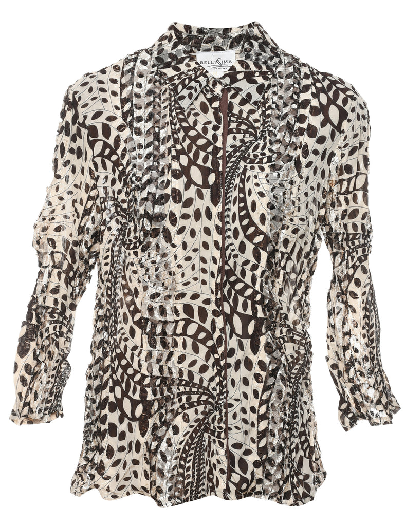 Leafy Print Blouse - M