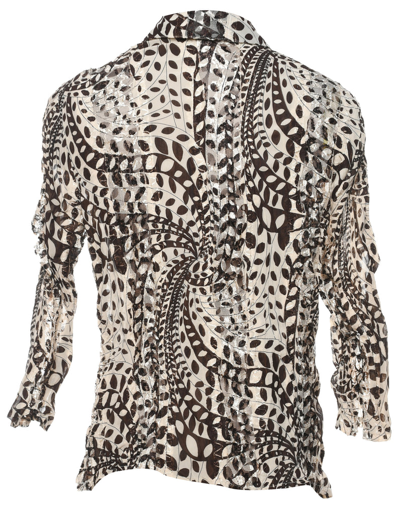 Leafy Print Blouse - M