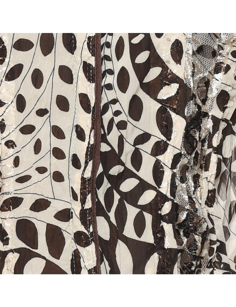 Leafy Print Blouse - M