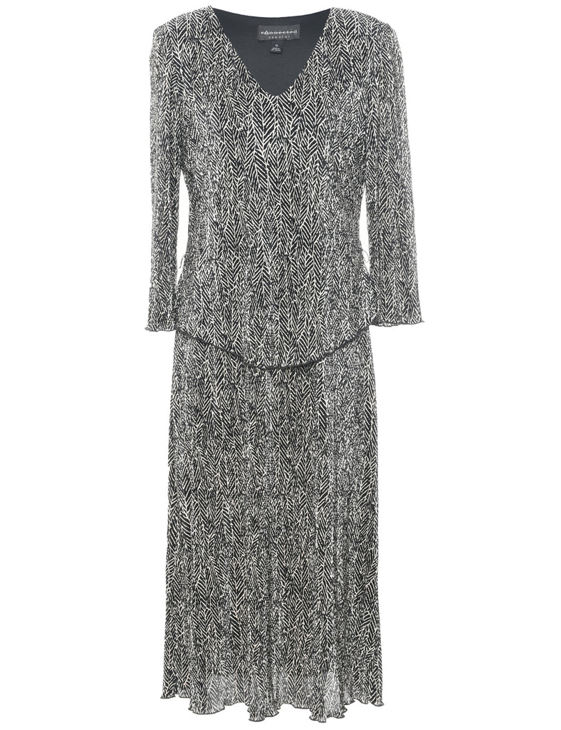 Leafy Print Dress - L