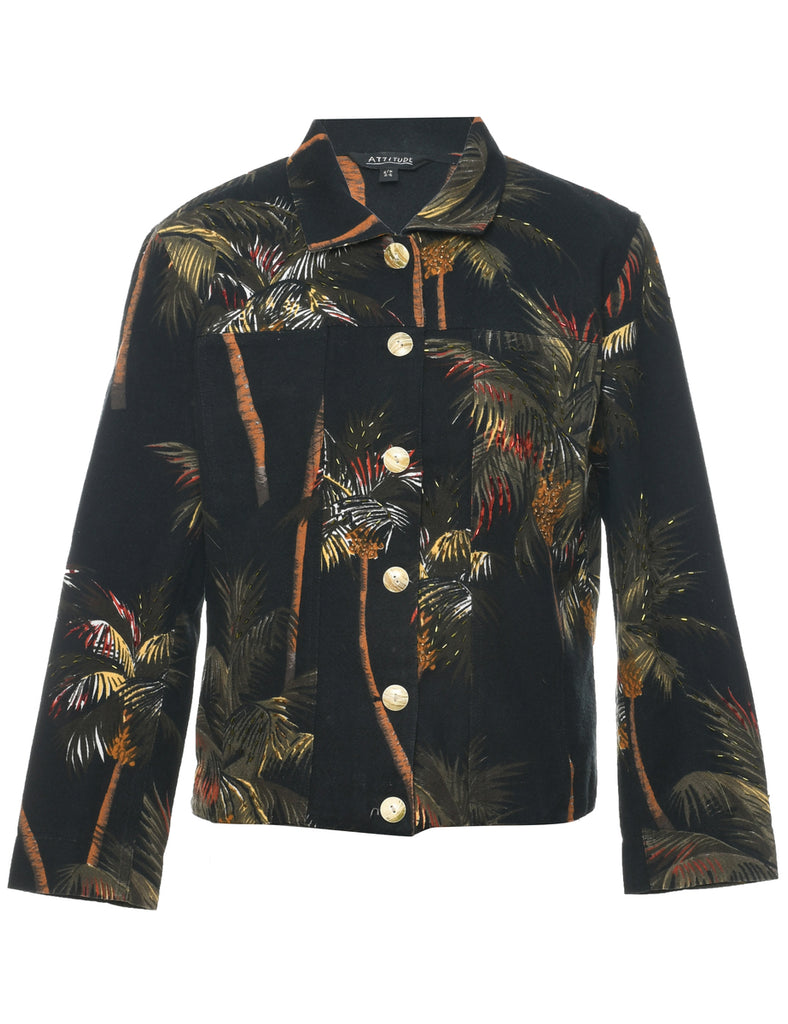 Leafy Print Jacket - M