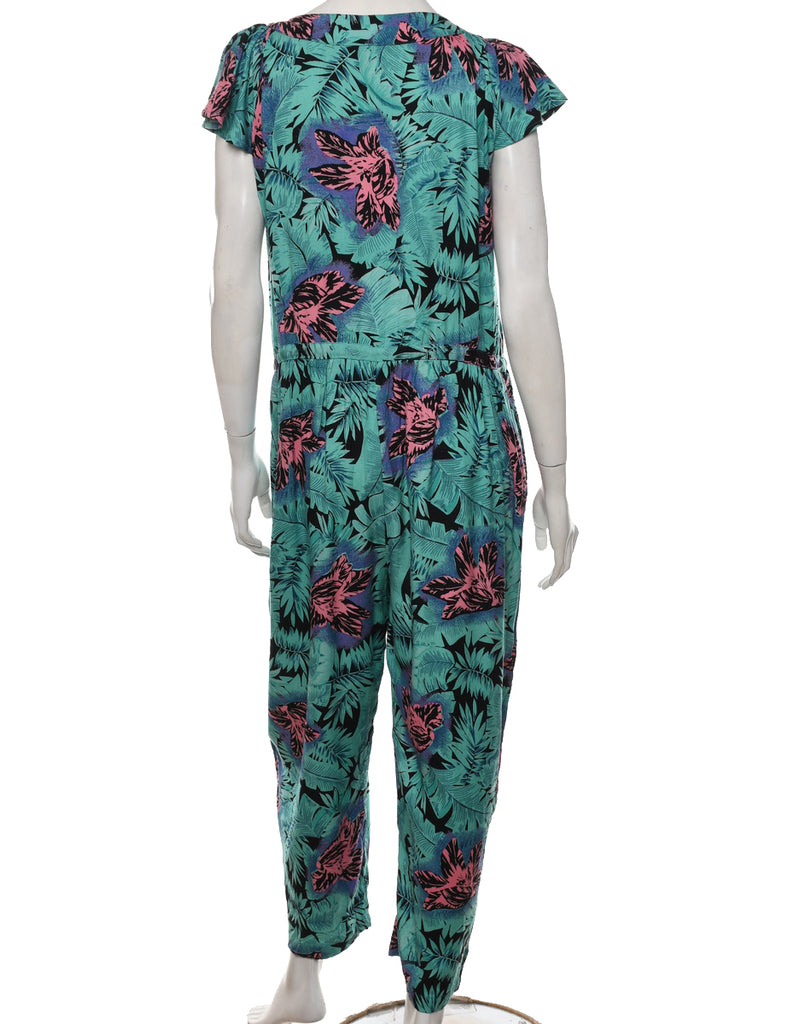 Leafy Print Jumpsuit - L