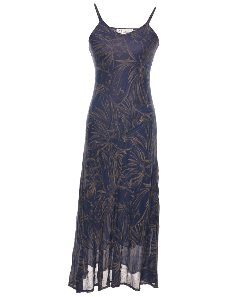 Leafy Print Maxi Dress - XS