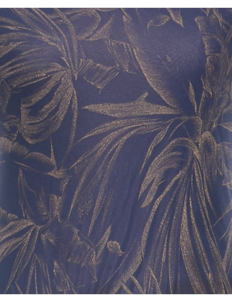 Leafy Print Maxi Dress - XS