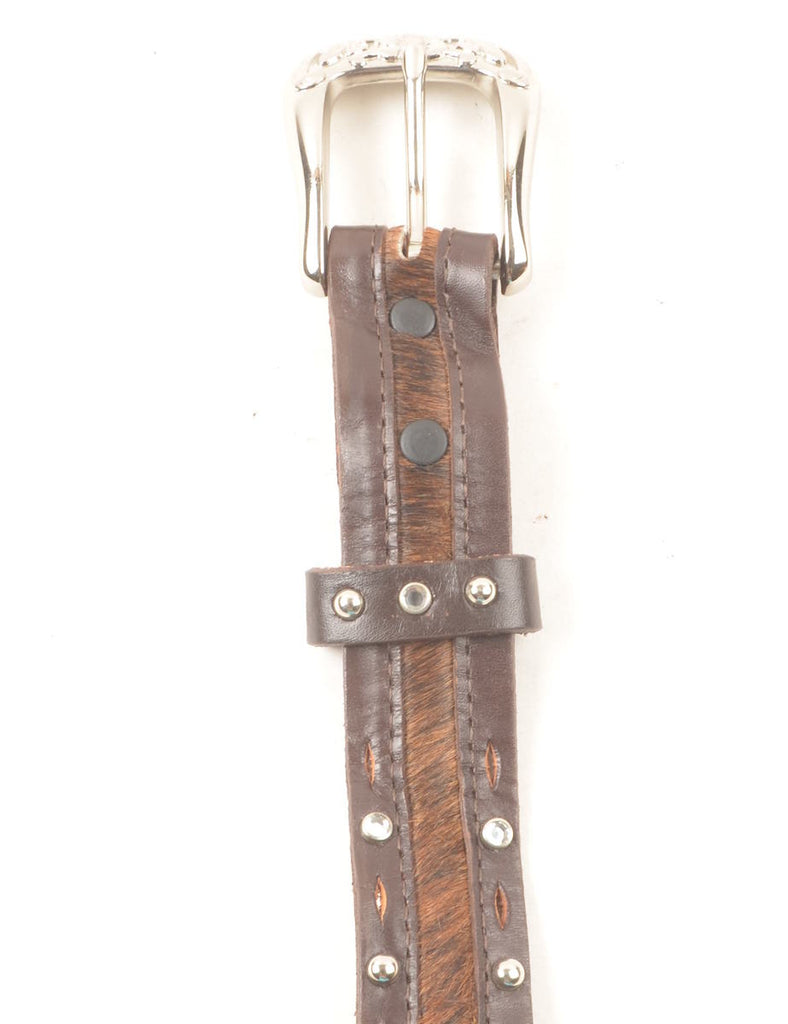 Leather Brown Waist Belt - L