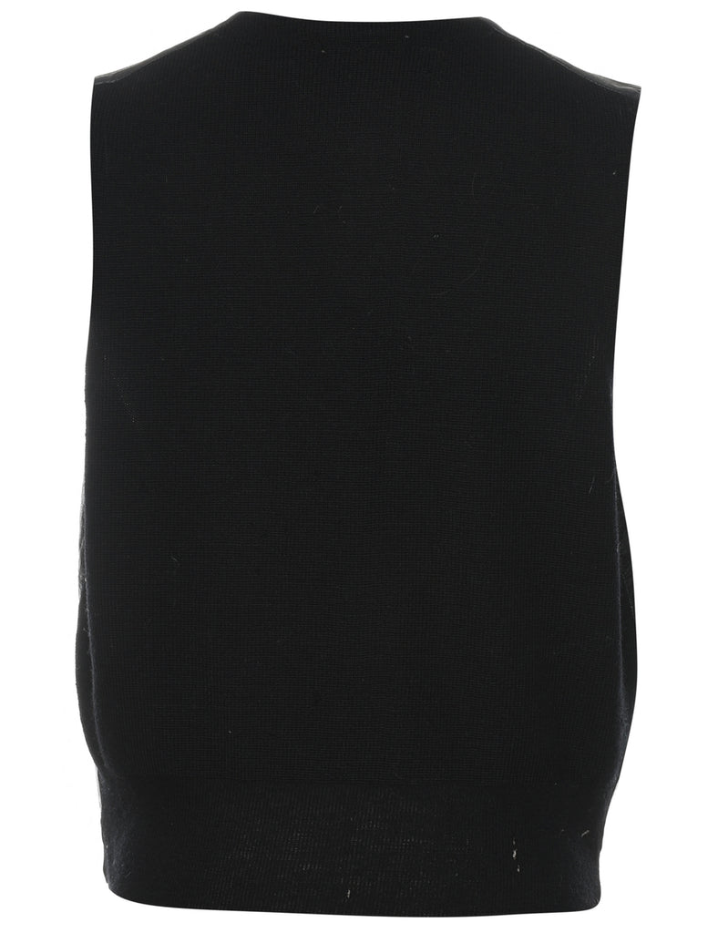 Leather Front Knited Back Waistcoat - M