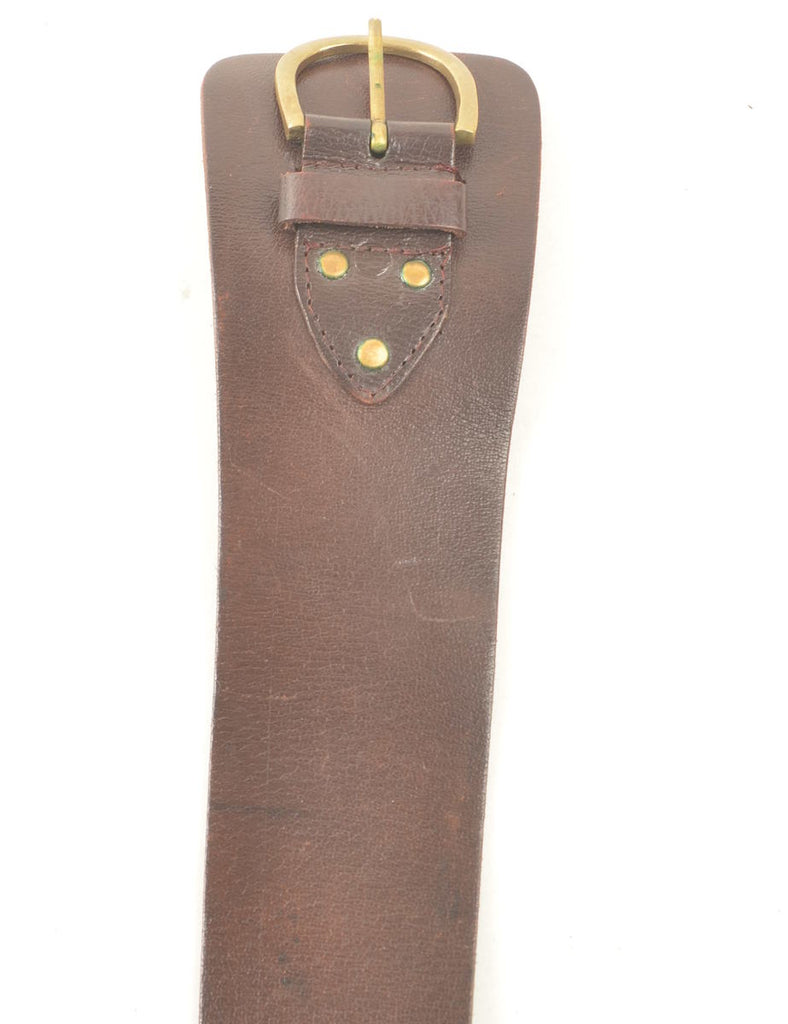 Leather Wide Belt - M