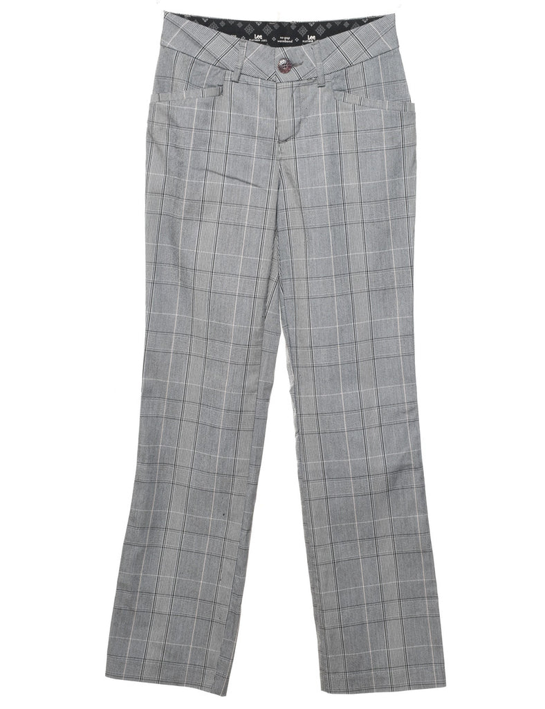 Lee Grey Checked Trousers - W26 L33