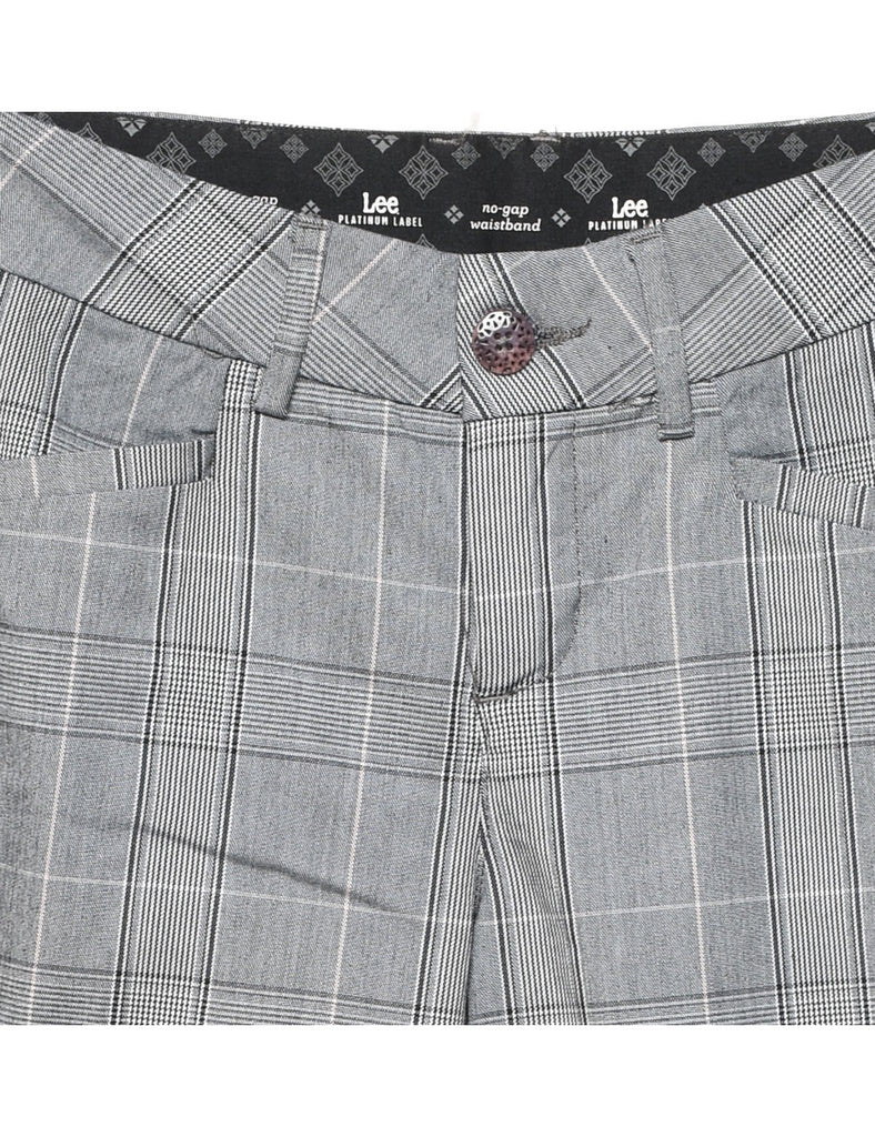 Lee Grey Checked Trousers - W26 L33
