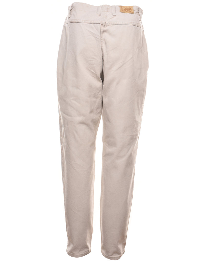 Lee High Waist Beige Casual Denim Trousers - W30 L30