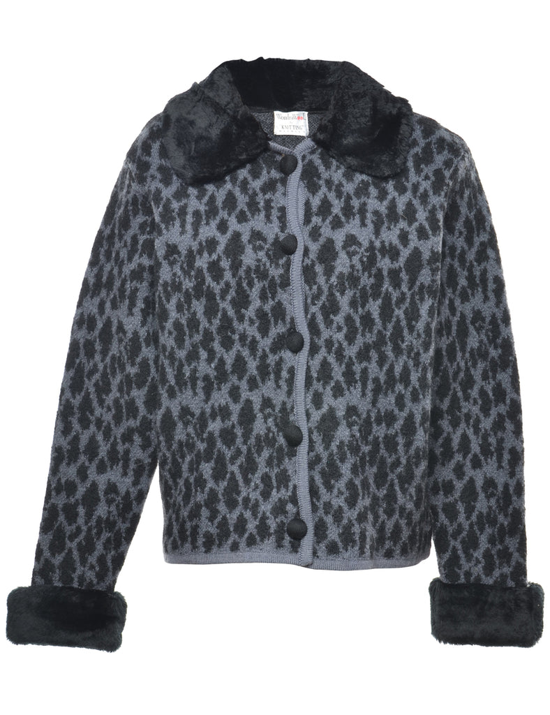 Leopard Pattern Cardigan - M
