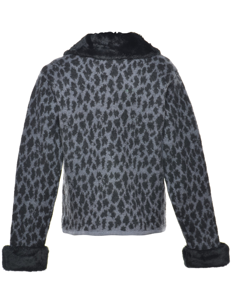 Leopard Pattern Cardigan - M