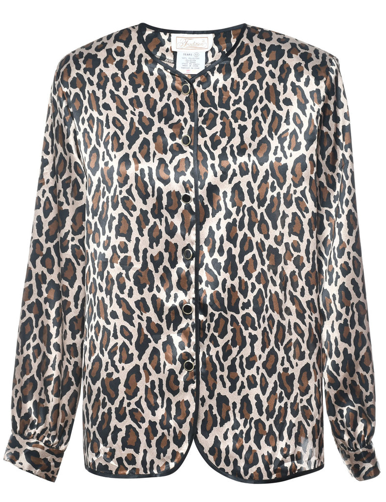 Leopard Print Blouse - L