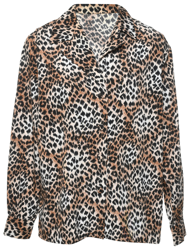 Leopard Print Blouse - L