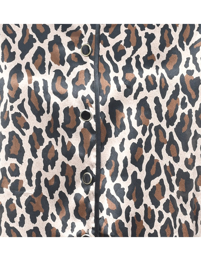 Leopard Print Blouse - L