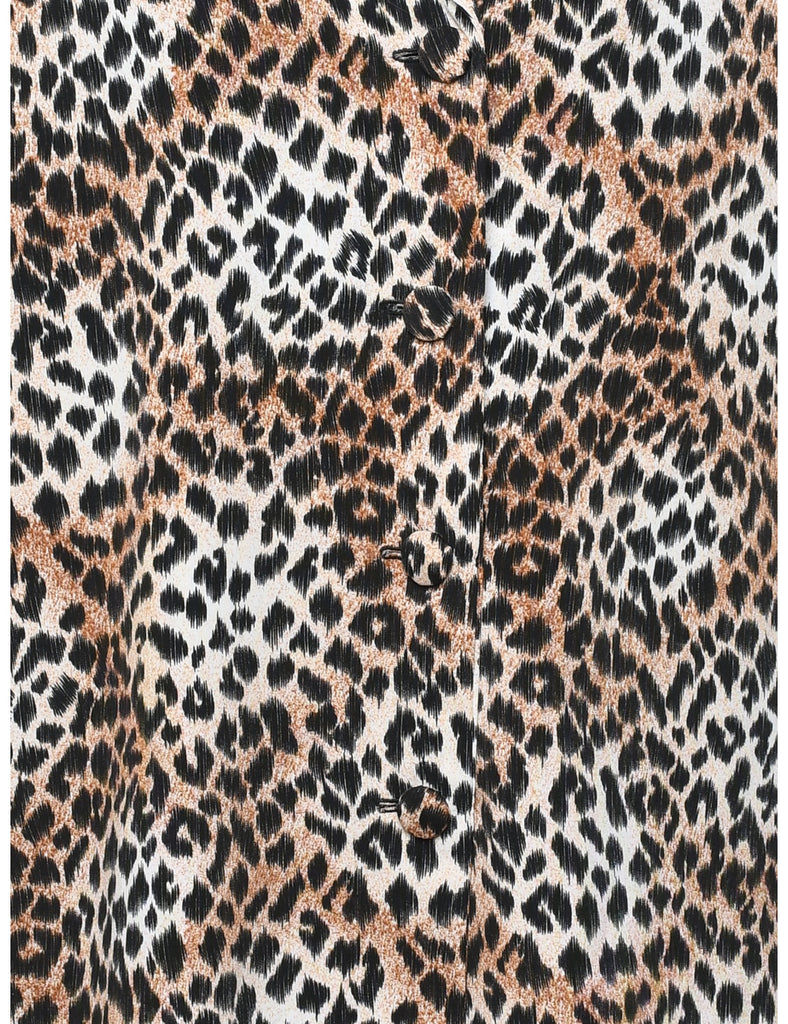 Leopard Print Blouse - L