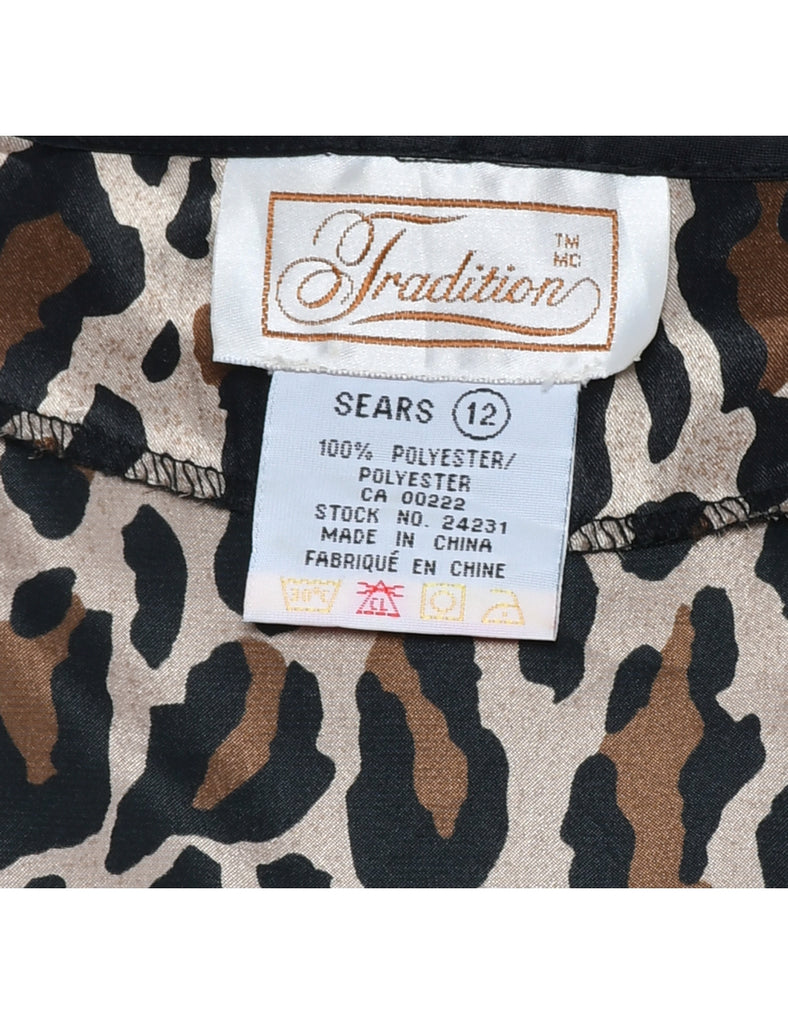 Leopard Print Blouse - L