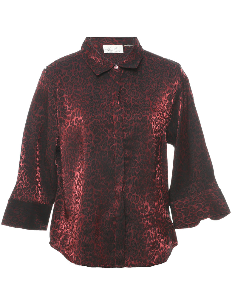 Leopard Print Evening Blouse - L