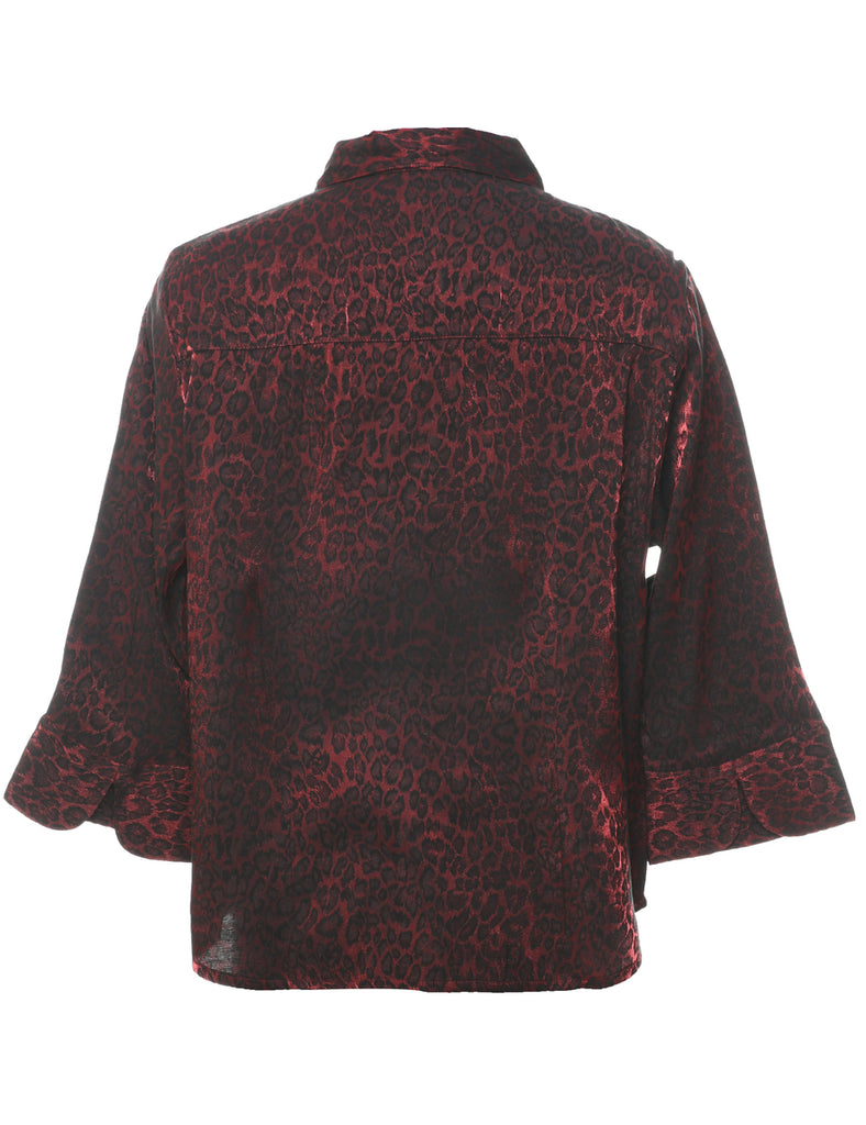Leopard Print Evening Blouse - L