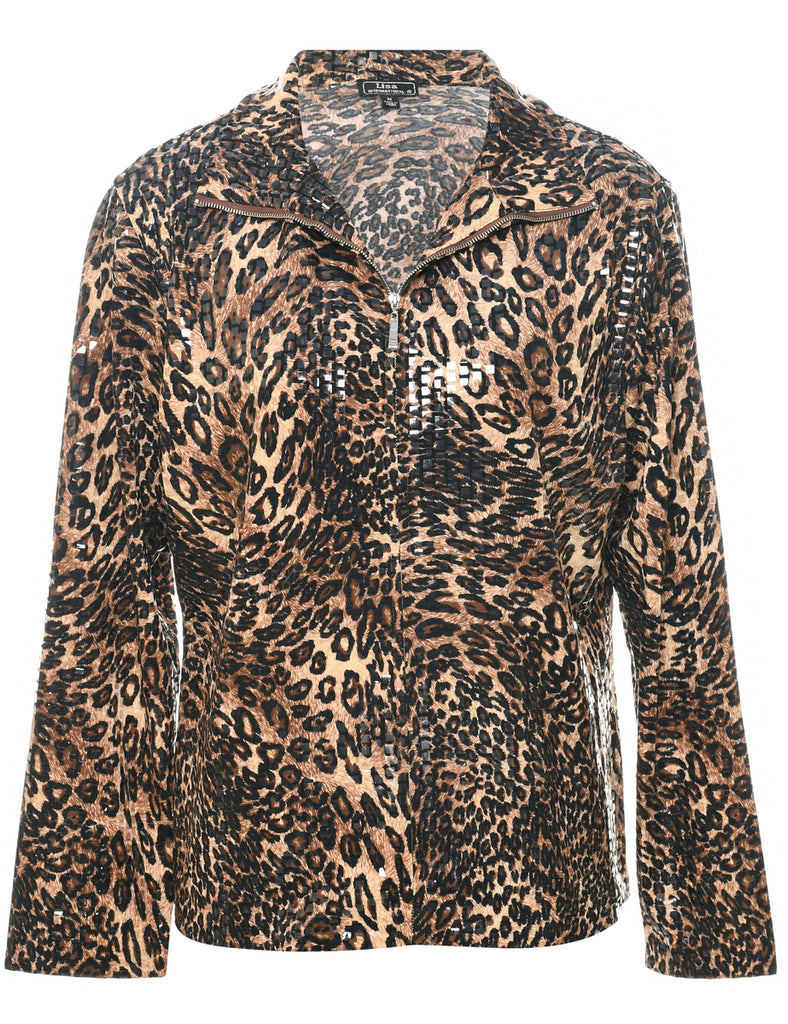 Leopard Print Evening Jacket - M