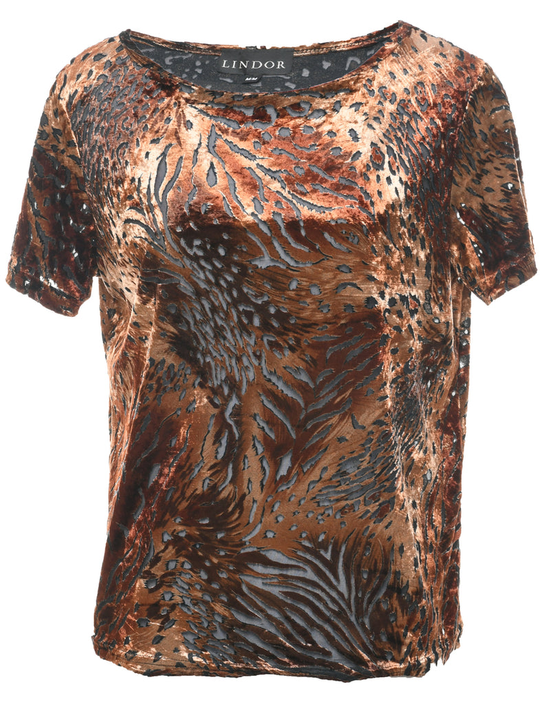 Leopard Print Evening Top - M