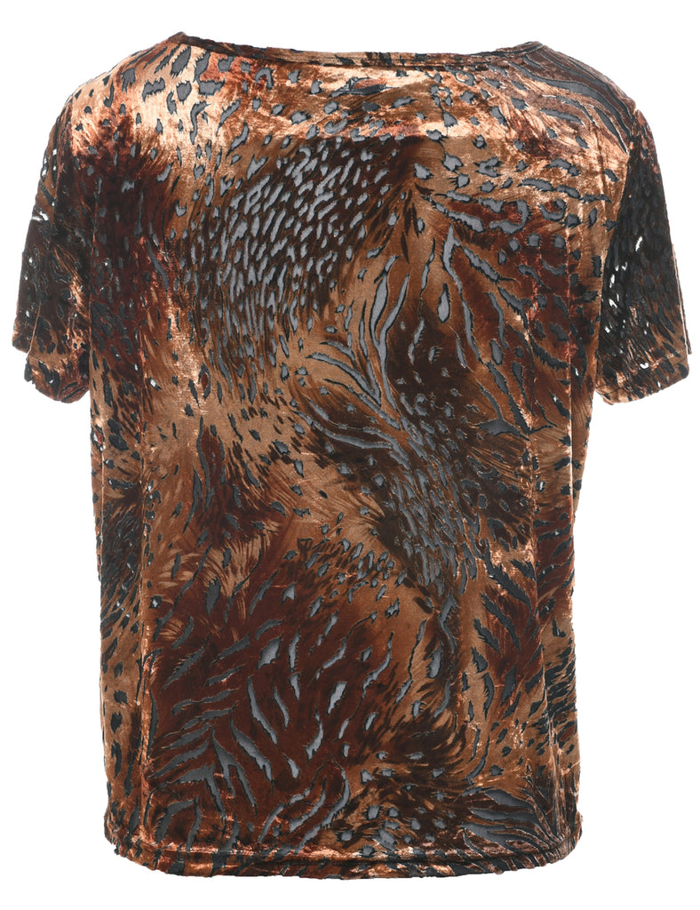 Leopard Print Evening Top - M