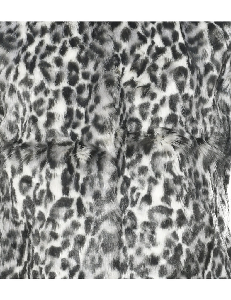 Leopard Print Faux Fur Jacket - M