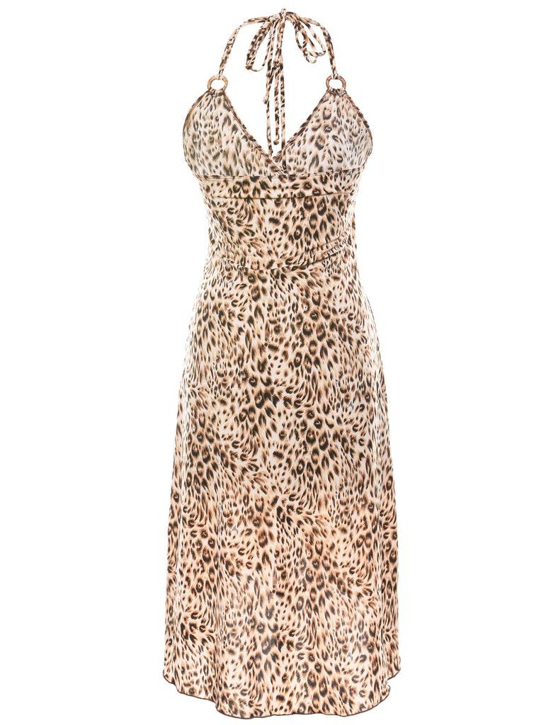 Leopard Print Halterneck Dress - S