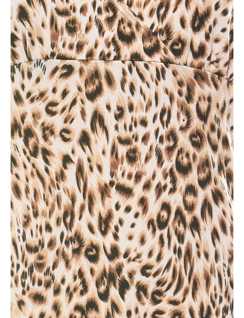 Leopard Print Halterneck Dress - S