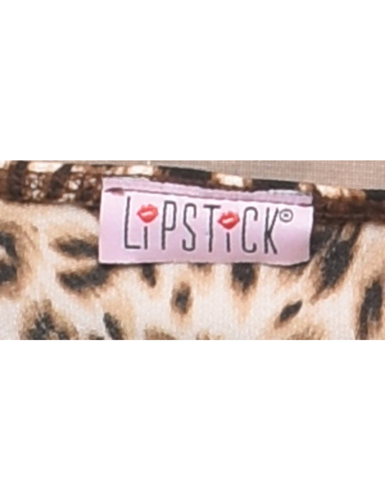 Leopard Print Halterneck Dress - S