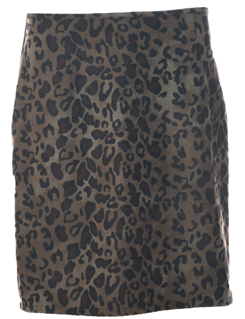 Leopard Print Pencil Skirt - S