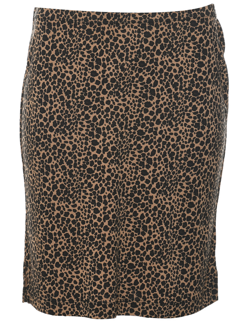 Leopard Print Pencil Skirt - M