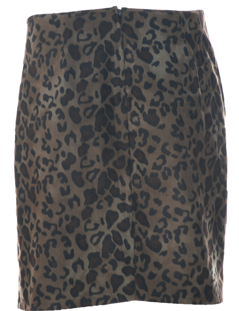 Leopard Print Pencil Skirt - S