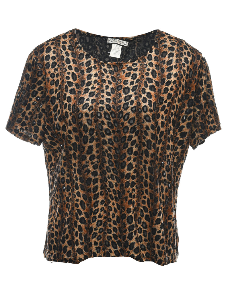 Leopard Print Top - L