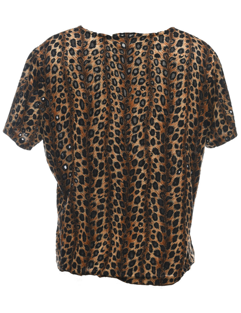 Leopard Print Top - L