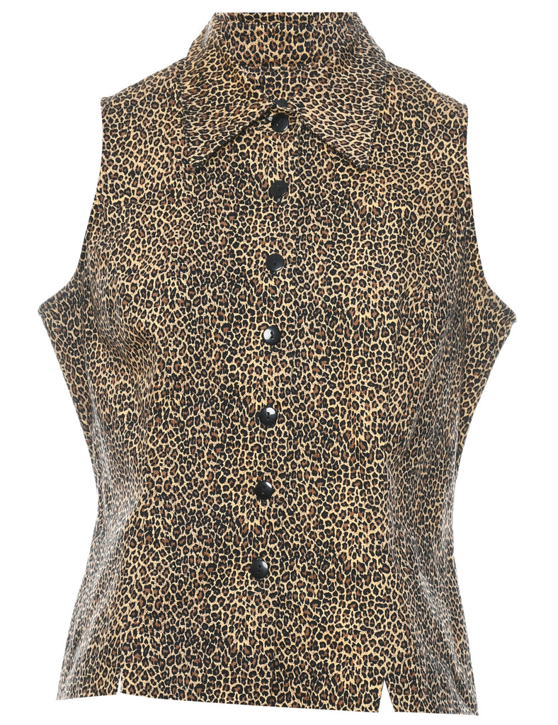 Leopard Print Waistcoat - L