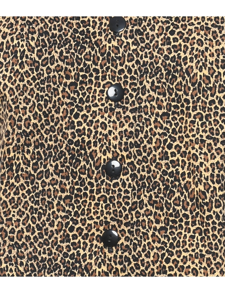 Leopard Print Waistcoat - L