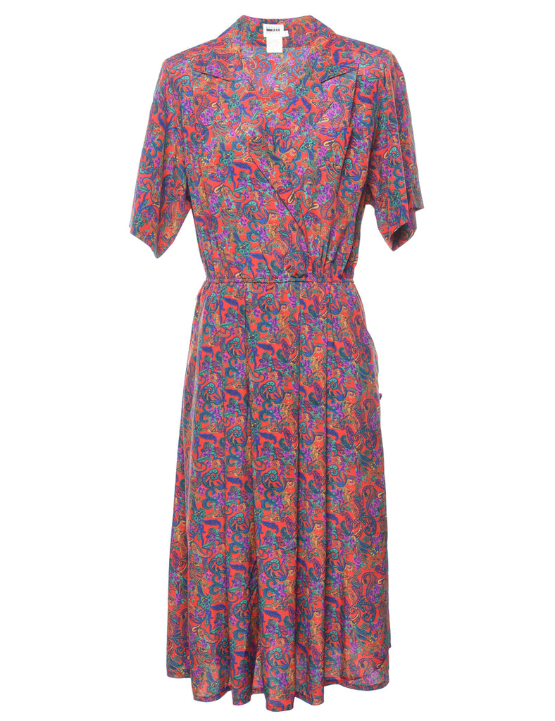 Leslie Fay Paisley Shirt Dress - M