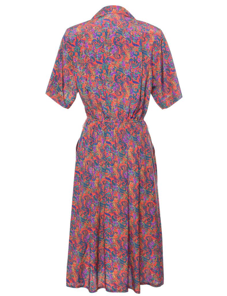 Leslie Fay Paisley Shirt Dress - M