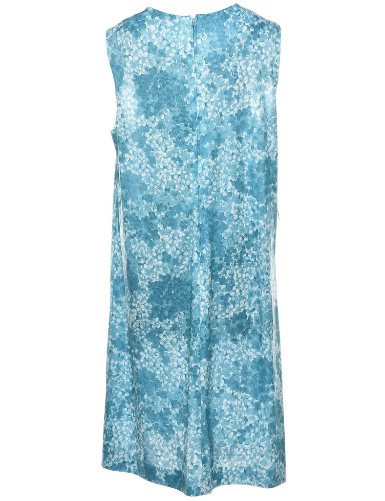 Light Blue & White Sleeveless Dress - L