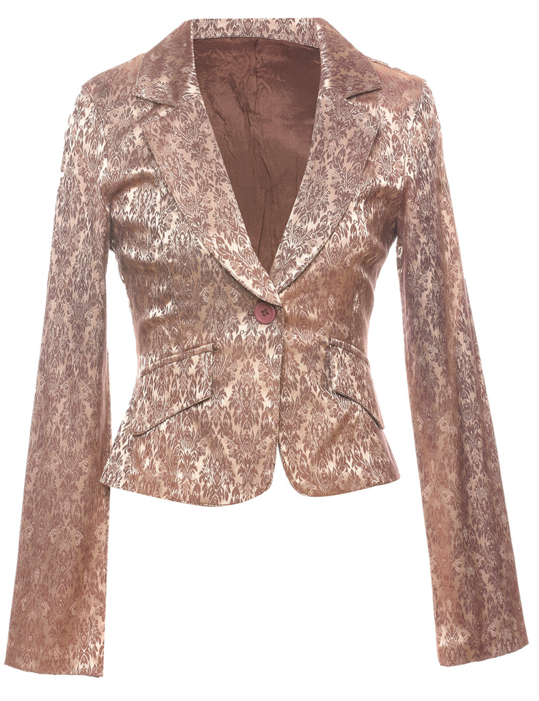 Light Brown Patterned Fitted Blazer  - S