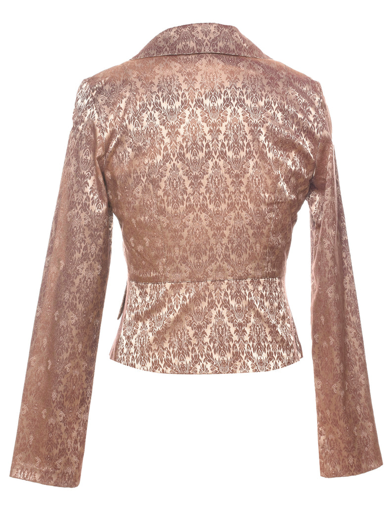 Light Brown Patterned Fitted Blazer  - S