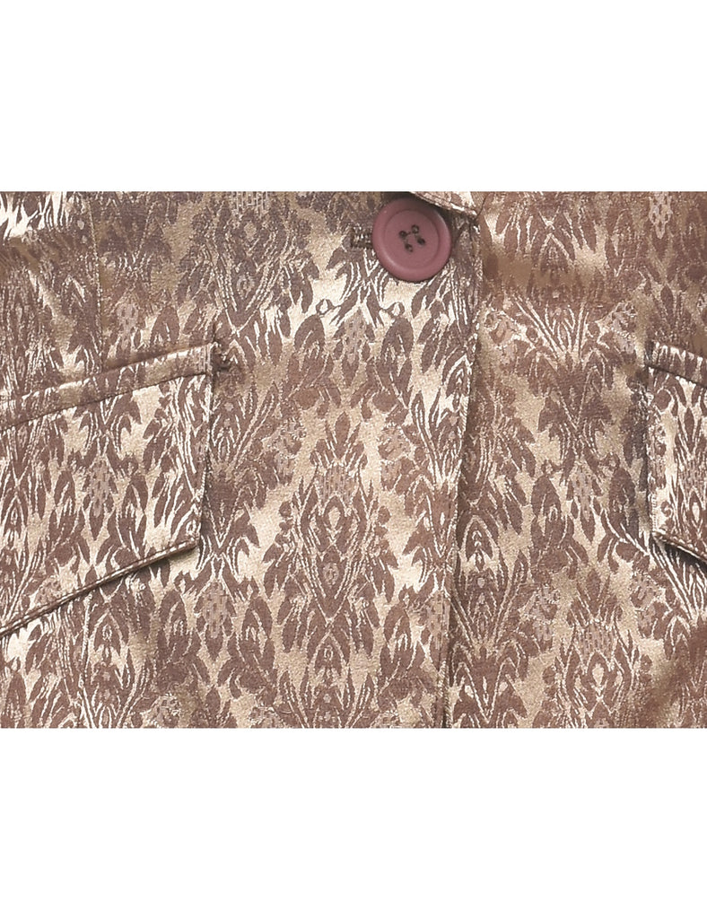 Light Brown Patterned Fitted Blazer  - S