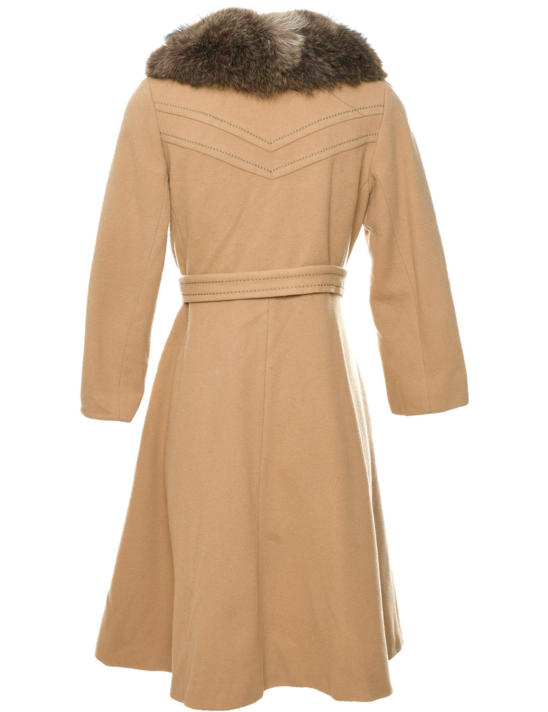 Light Brown Wool Coat - M